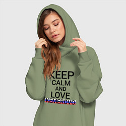 Женское худи-платье Keep calm Kemerovo Кемерово, цвет: авокадо — фото 2
