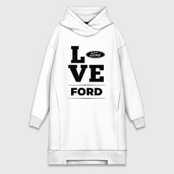 Женское худи-платье Ford Love Classic, цвет: белый
