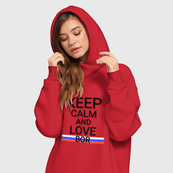 Женское худи-платье Keep calm Bor Бор, цвет: красный — фото 2