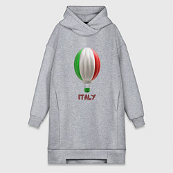 Женское худи-платье 3d aerostat Italy flag, цвет: меланж