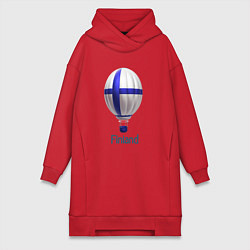 Женская толстовка-платье 3d aerostat Finland flag