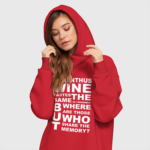 Женская толстовка-платье Чжун Ли Цитата OSMANTHUS WINE Genshin Impact / Красный – фото 3