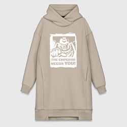Женская толстовка-платье Император нуждается в тебе! Белый постер