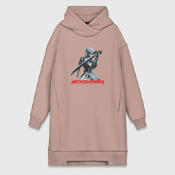 Женское худи-платье Райден из Metal Gear Rising с мечом, цвет: пыльно-розовый