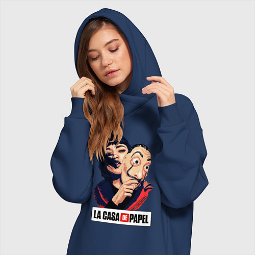 Женская толстовка-платье Бумажный дом La casa de papel / Тёмно-синий – фото 3