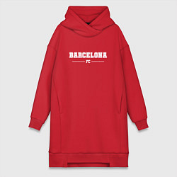 Женское худи-платье Barcelona Football Club Классика, цвет: красный