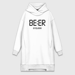 Женское худи-платье Beer oclock, цвет: белый