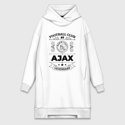 Женское худи-платье Ajax: Football Club Number 1 Legendary, цвет: белый