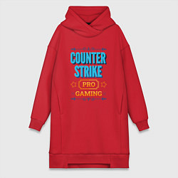 Женское худи-платье Игра Counter Strike PRO Gaming, цвет: красный
