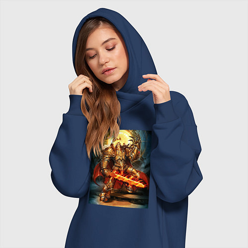 Женская толстовка-платье Император человечества / Тёмно-синий – фото 3