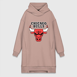 Женское худи-платье Chicago Bulls, цвет: пыльно-розовый