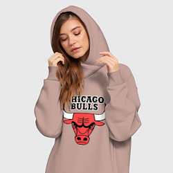 Женское худи-платье Chicago Bulls, цвет: пыльно-розовый — фото 2