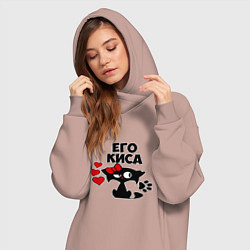 Женское худи-платье Его киса, цвет: пыльно-розовый — фото 2