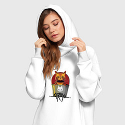 Женское худи-платье Stray - Cat, цвет: белый — фото 2