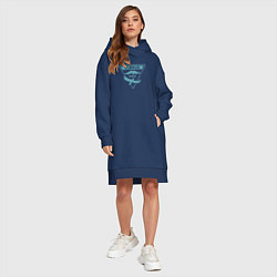 Женское худи-платье Эльбрус 5642 лого, цвет: тёмно-синий — фото 2