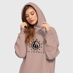 Женское худи-платье In flames - rock, цвет: пыльно-розовый — фото 2