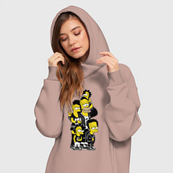 Женское худи-платье Simpsons not dead! Motto, цвет: пыльно-розовый — фото 2