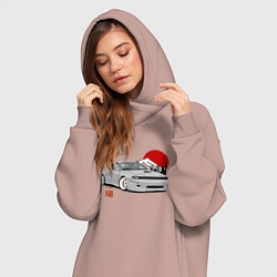 Женское худи-платье Celica gt-four st183 JDM, цвет: пыльно-розовый — фото 2