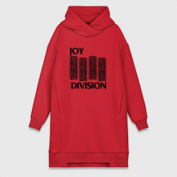 Женское худи-платье Joy Division - rock, цвет: красный