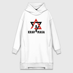 Женское худи-платье Krav-maga hand-to-hand combat emblem, цвет: белый