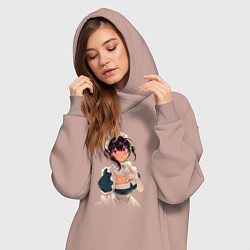 Женское худи-платье The Maid I Hired Recently Is Mysterious, цвет: пыльно-розовый — фото 2