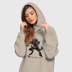 Женское худи-платье Werewolf - оборотень, цвет: миндальный — фото 2