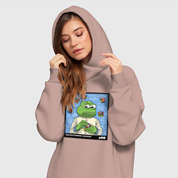 Женское худи-платье Pepe brainshtorm, цвет: пыльно-розовый — фото 2