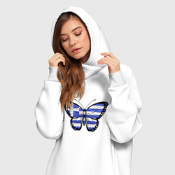 Женское худи-платье Бабочка - Греция, цвет: белый — фото 2