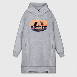 Женское худи-платье Закат в Питере, цвет: меланж