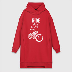 Женское худи-платье Ride or Die винтаж, цвет: красный