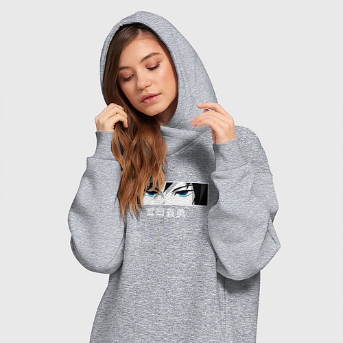 Женская толстовка-платье Глаза - Гию Томиока / Меланж – фото 3