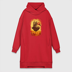 Женская толстовка-платье Лисий Остров в Небесах