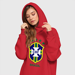 Женское худи-платье Brasil CBF, цвет: красный — фото 2