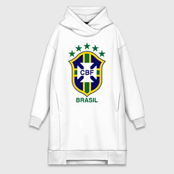 Женское худи-платье Brasil CBF, цвет: белый