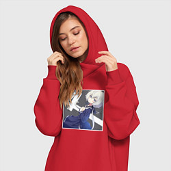 Женское худи-платье Junko - Зомбилэнд Сага Месть, цвет: красный — фото 2