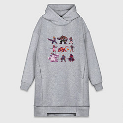 Женское худи-платье Final Fantasy 7 Pixelart, цвет: меланж