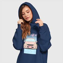 Женское худи-платье Toyota Altezza stance, цвет: тёмно-синий — фото 2