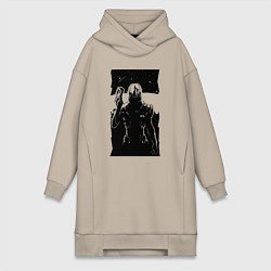 Женское худи-платье Mass Effect N7 - Warrior, цвет: миндальный