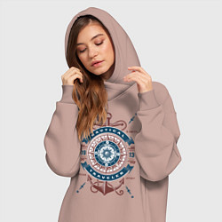 Женское худи-платье Морской путешественник, цвет: пыльно-розовый — фото 2