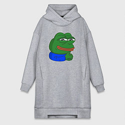 Женское худи-платье Лягушонок Пепе хитрый, цвет: меланж