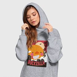 Женское худи-платье Утка Годзилла, цвет: меланж — фото 2