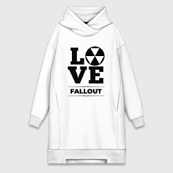 Женское худи-платье Fallout love classic, цвет: белый