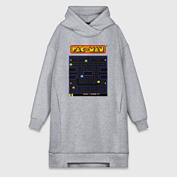 Женское худи-платье Pac-Man на ZX-Spectrum, цвет: меланж