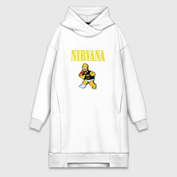 Женское худи-платье Гомер Nirvana, цвет: белый