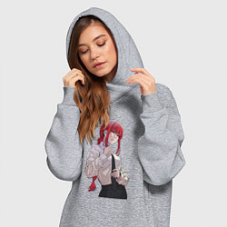 Женское худи-платье Просто Макима с галстуком, цвет: меланж — фото 2