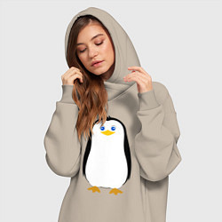 Женское худи-платье Красивый пингвин, цвет: миндальный — фото 2
