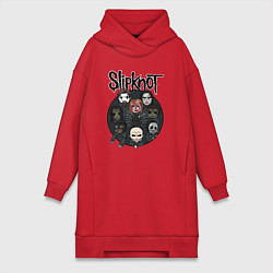 Женское худи-платье Slipknot art fan, цвет: красный