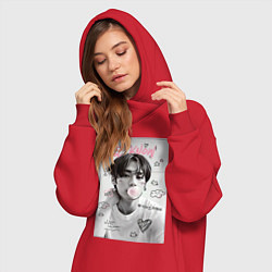 Женское худи-платье Lee Know Stray Kids, цвет: красный — фото 2