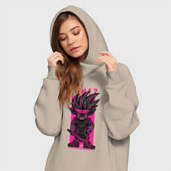 Женское худи-платье Пёс теннисист, цвет: миндальный — фото 2