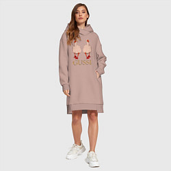 Женское худи-платье Два весёлых гуся - GUSSI - Fashion 2055, цвет: пыльно-розовый — фото 2